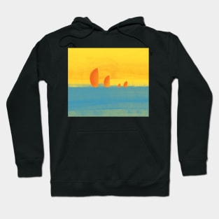 Sails on the Horizon, digital painting Hoodie